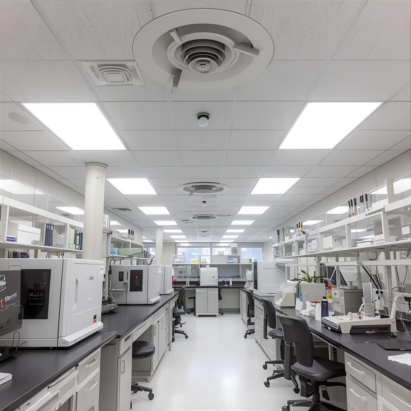 Pharmaceutical lab and clean room HVAC design with HEPA filtration and precision control